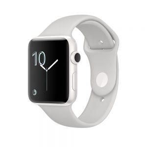 Watch Series 2 Steel (38mm), Stainless Steel, White Sport Band